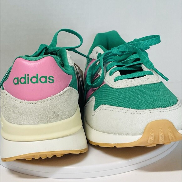 Adidas Run 60s 4.0 Running Shoe Women’s 6.5 Semi Court Green/ Bliss Pink JR6631 - Picture 2 of 14